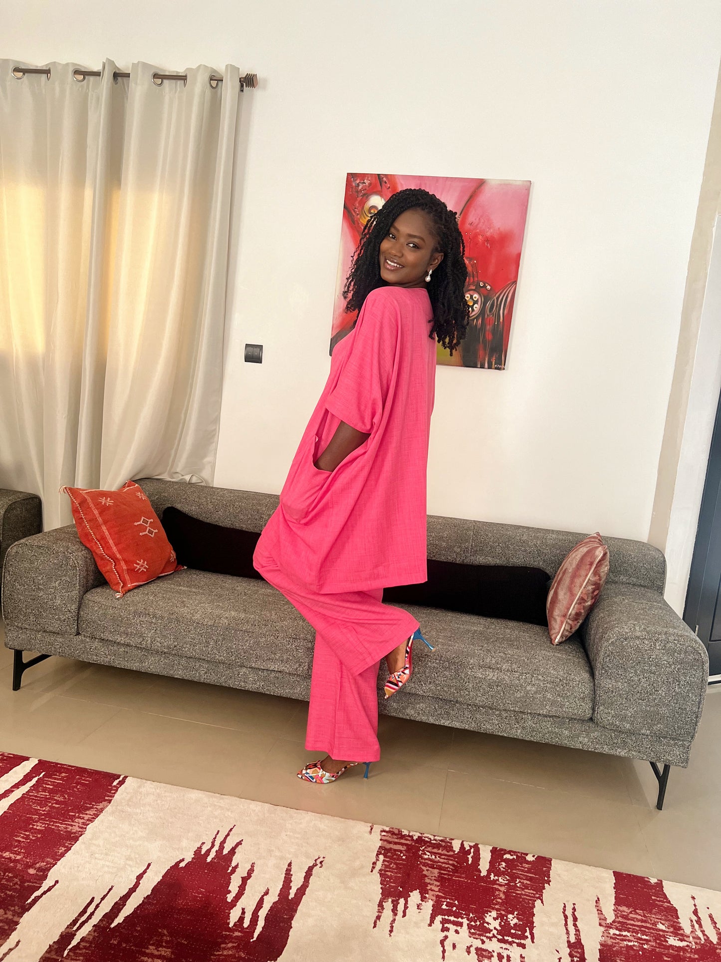 Pink kimono set