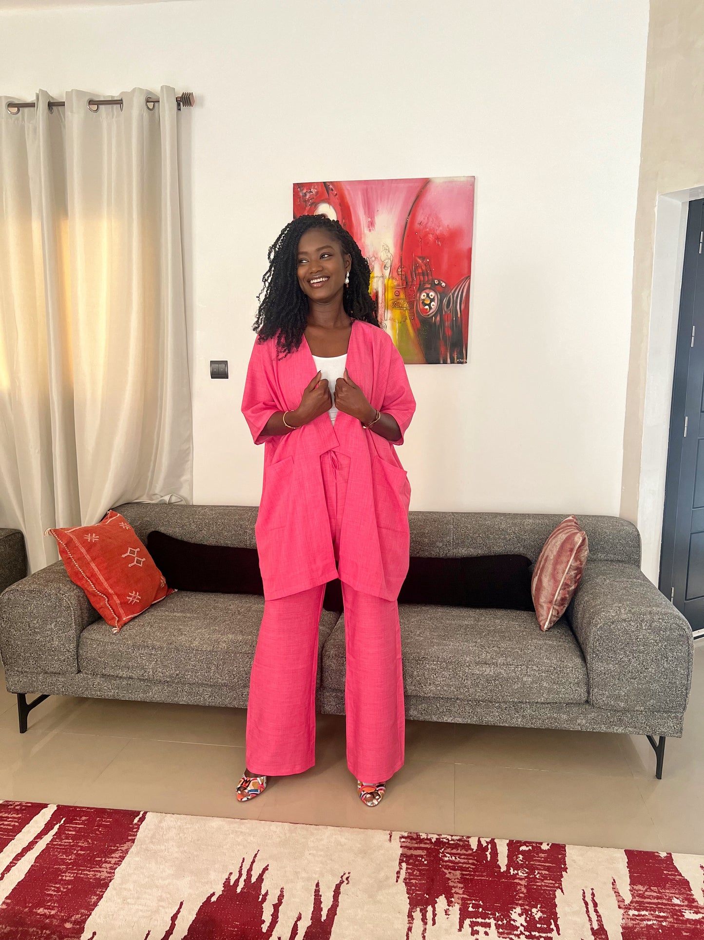 Pink kimono set