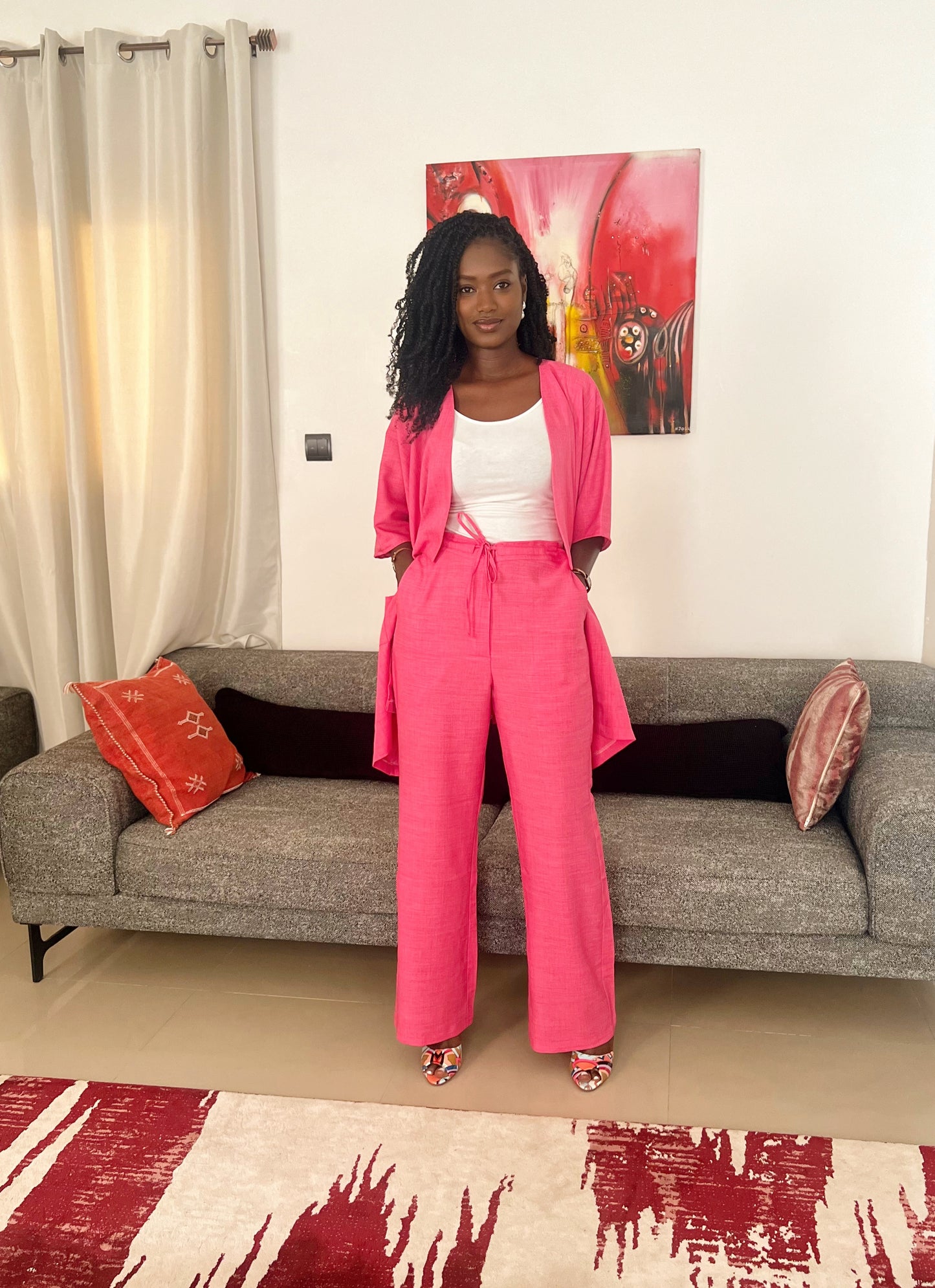 Pink kimono set