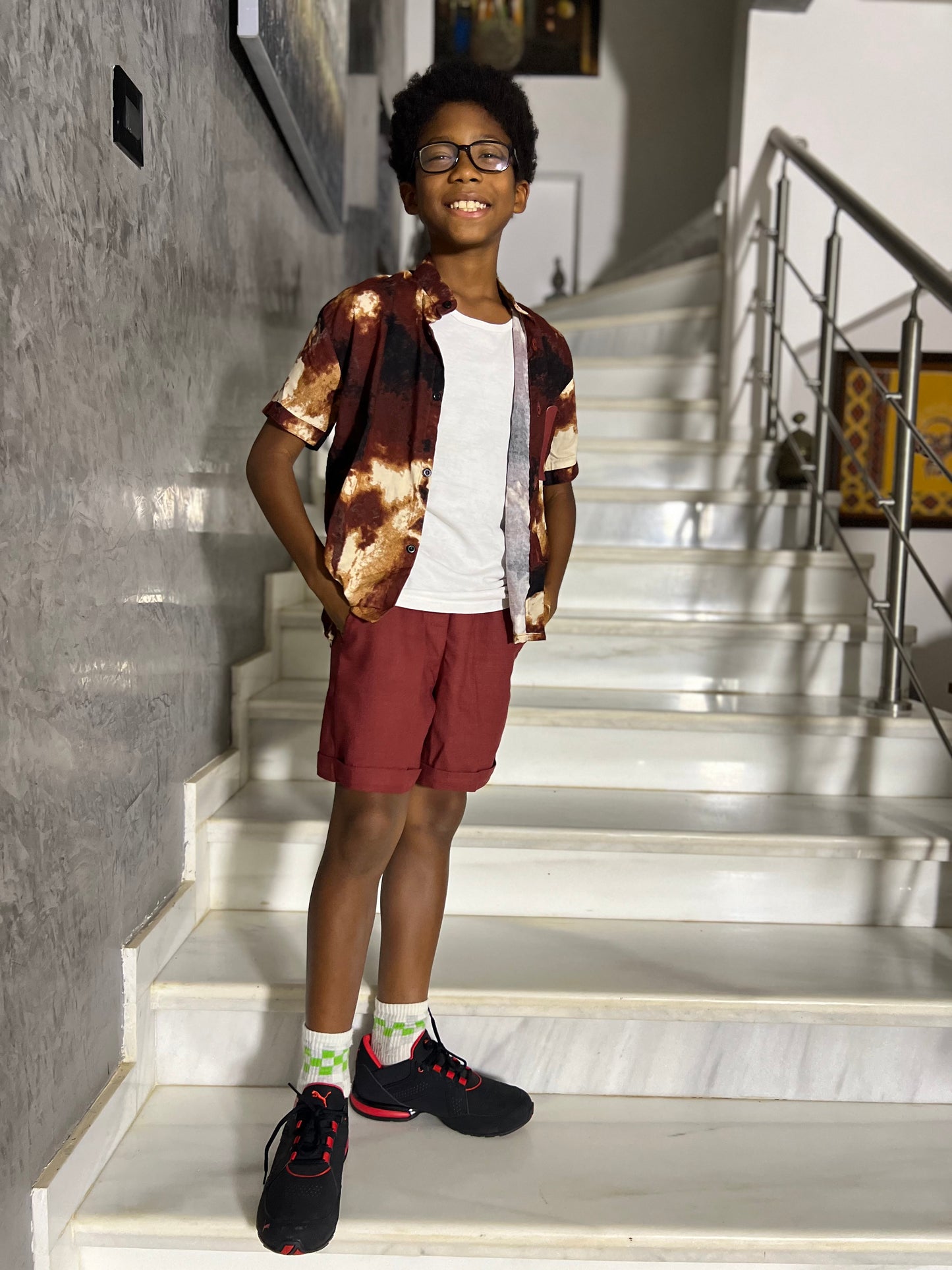 Burgundy shorts set (boys)