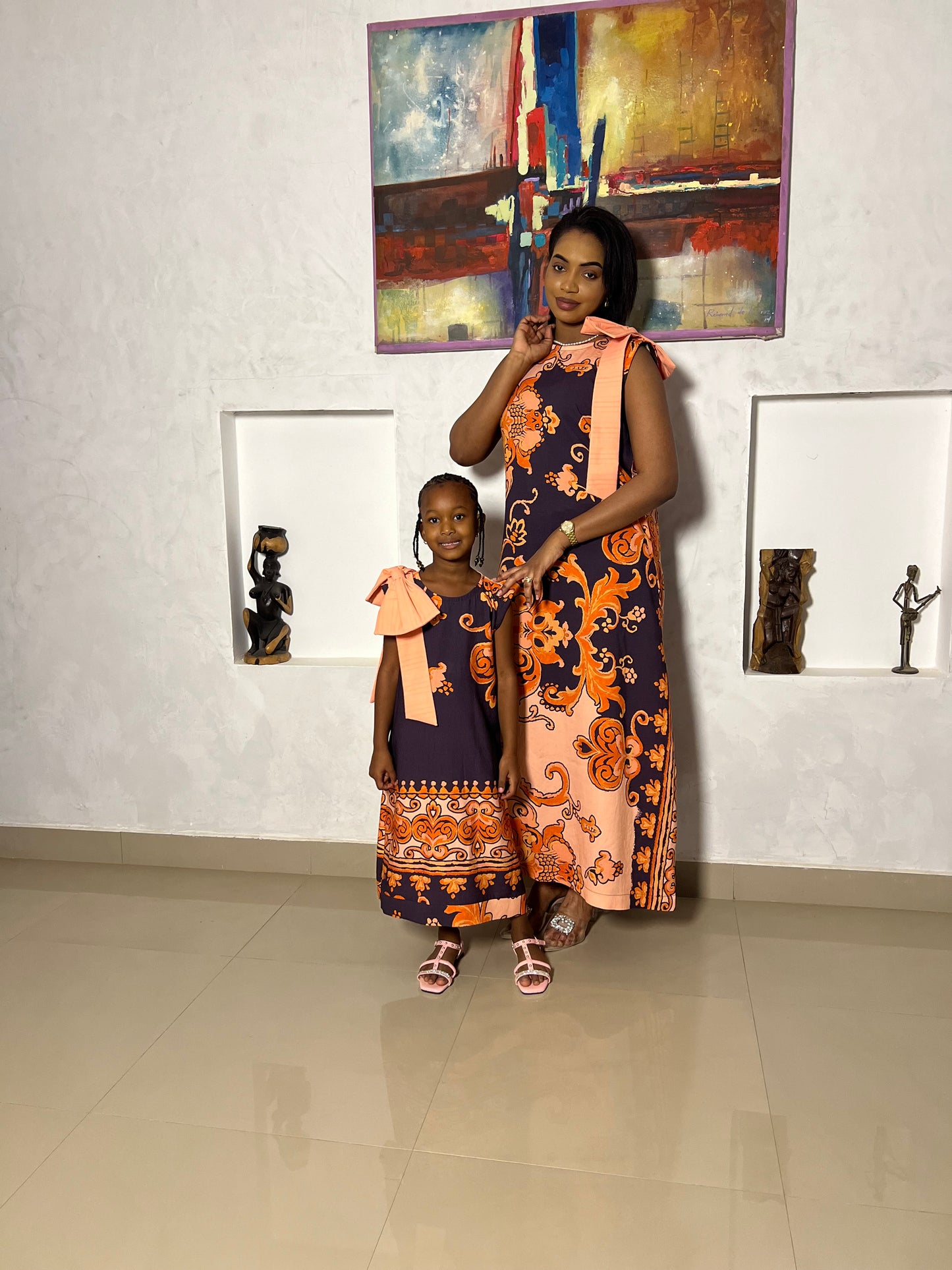 Bow print dress (mummy and me)