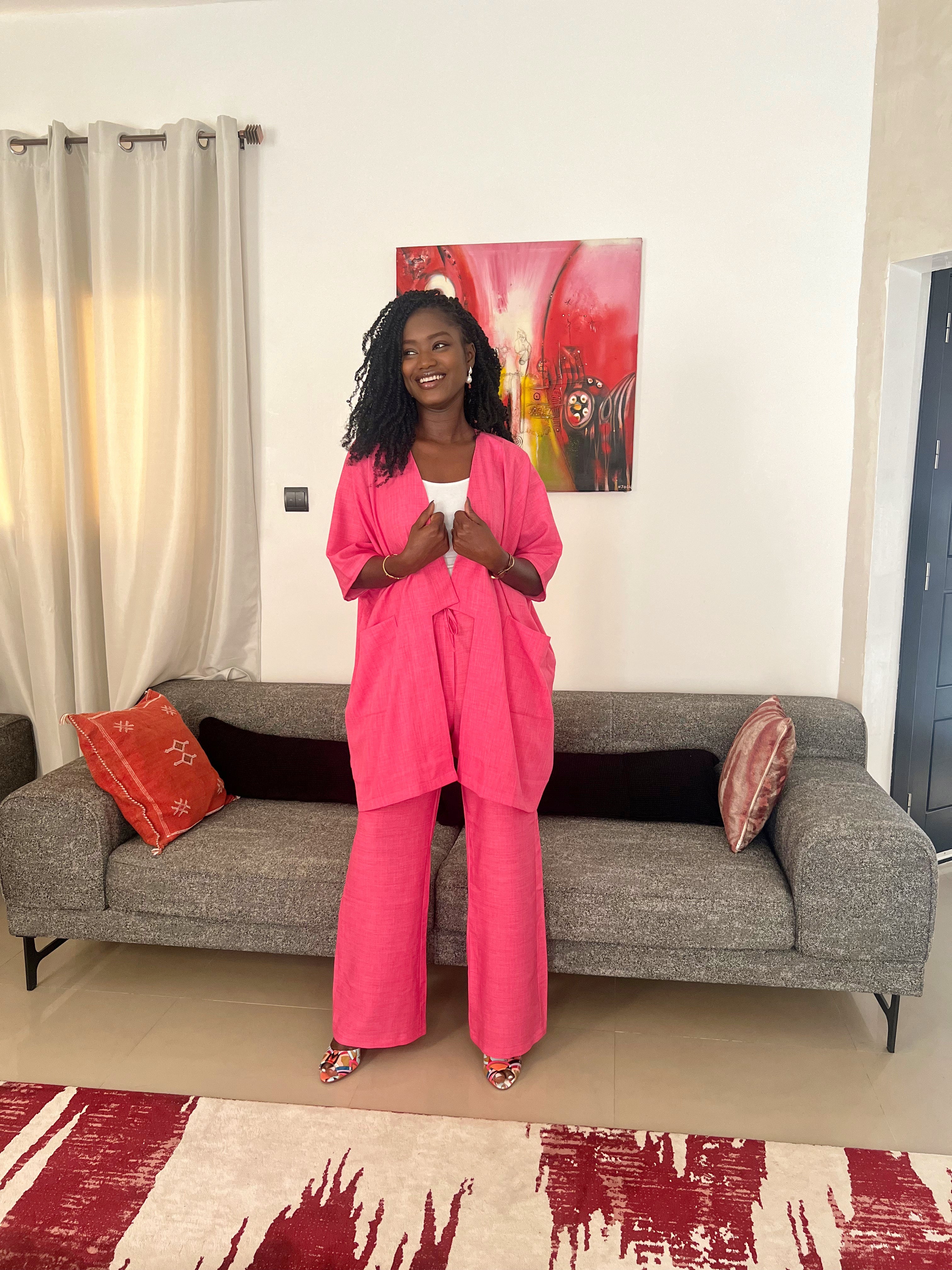 Pink kimono set