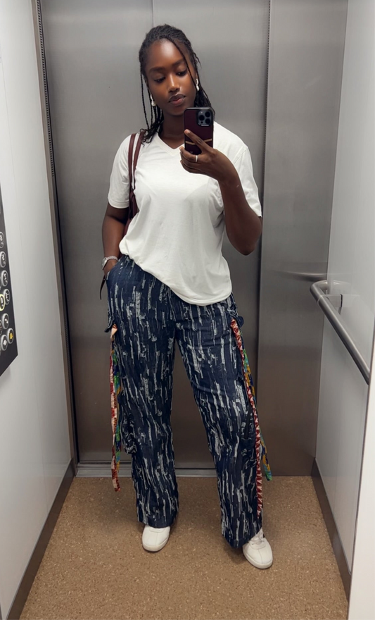 Denim razz cargo pants