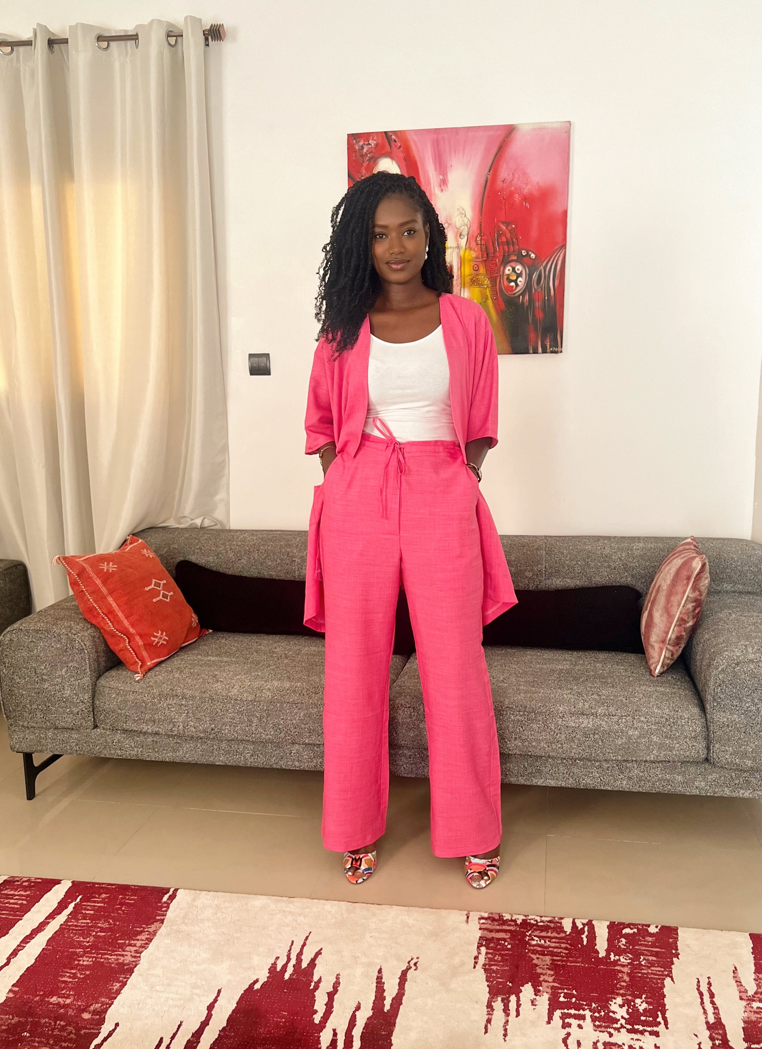 Pink kimono set